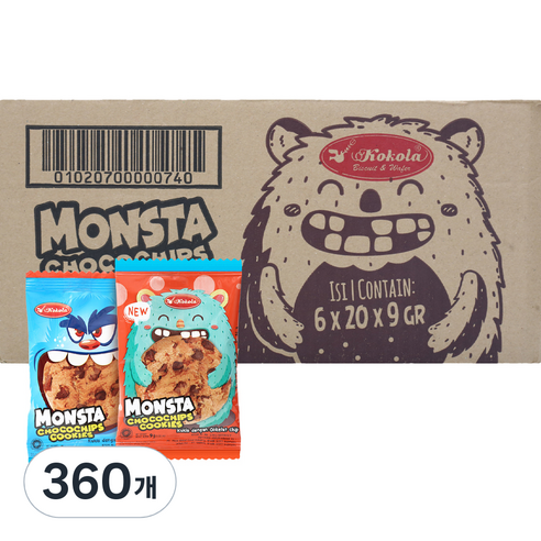 코콜라 몬스타 초코칩쿠키, 9g, 360개