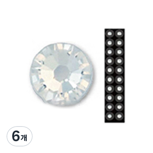 와사비네코 미미츠보 쥬얼리 귀지압패치, 크리스탈20pcs_L(4.0mm), 6개
