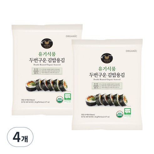 [만전김] 유기식품 구운 김밥김 10p, 22g, 4개