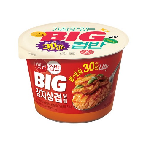 햇반컵반 BIG 김치삼겹덮밥, 1개, 325g
