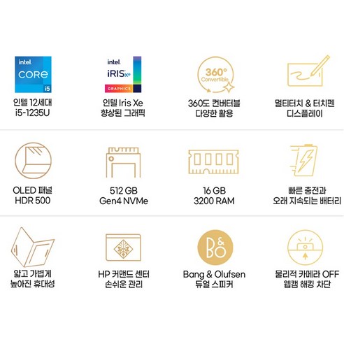 휴대성과 성능을 모두 갖춘 HP 엔비 x360 15.6
