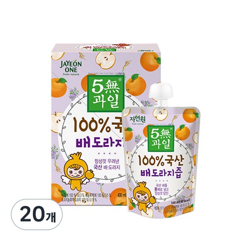 자연원 100% 국산 배도라지즙, 100ml, 20개