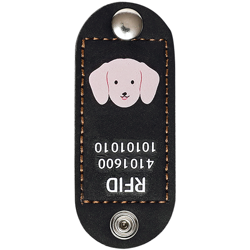 뽀시래기 강아지 동물등록 RFID 외장인식칩 가죽형 인식표, 32