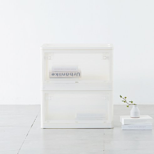 하우스레시피 폴딩 리빙박스, 아이보리, 85L, 2개