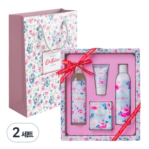 캐스키드슨 와일드로즈 앤 퀸스 바디워시 200ml + 바디로션 200ml + 핸드크림 30ml + 배스솔트 100g 인덜전트 세트 + 쇼핑백, 2세트