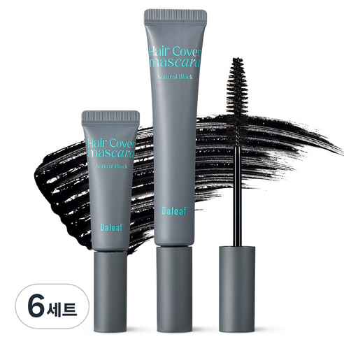 달리프 글램 헤어커버 새치 마스카라 16g + 미니 8g 세트, 내추럴 블랙, 6세트