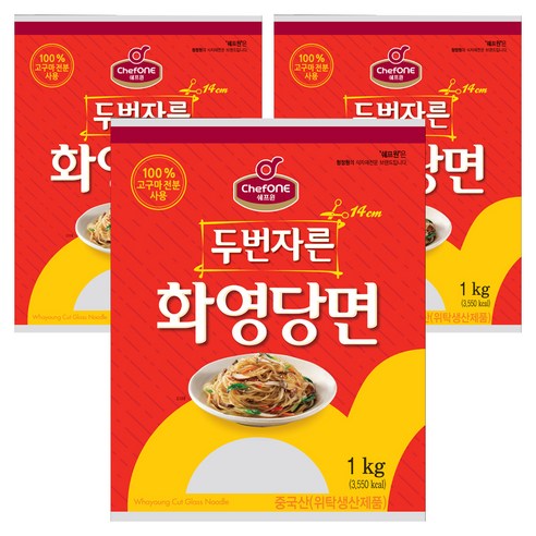 대상 쉐프원 두번자른 화영당면, 1kg, 3개