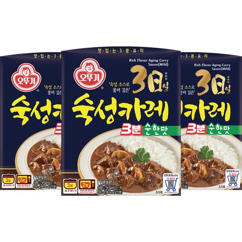 오뚜기 3일 숙성카레 순한맛, 200g, 3개