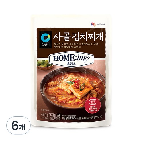 청정원 호밍스 사골 김치찌개, 450g, 6개