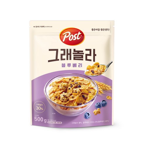 포스트 그래놀라 블루베리 시리얼, 500g, 3개