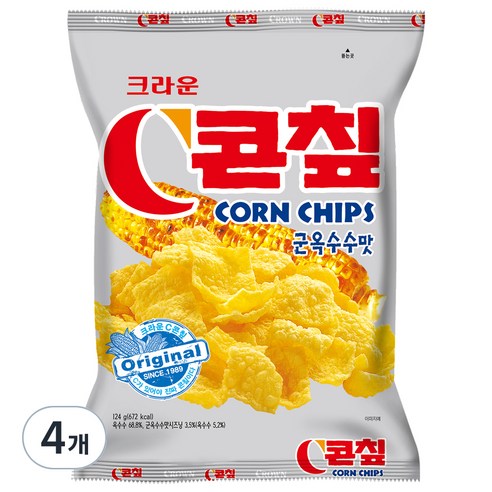 콘칲 군옥수수맛, 124g, 4개