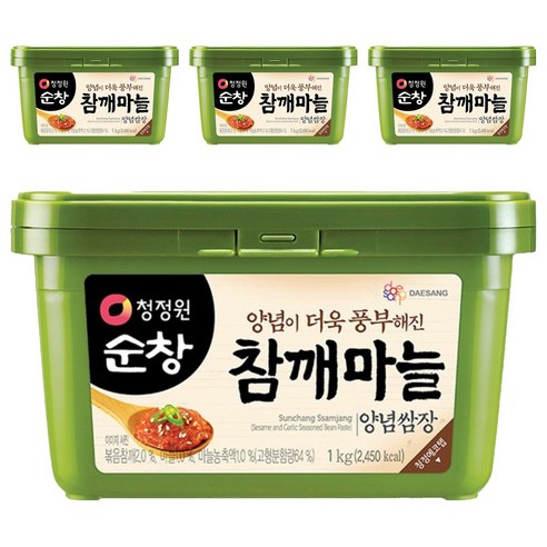 청정원순창 참깨마늘 양념쌈장, 4개, 1kg