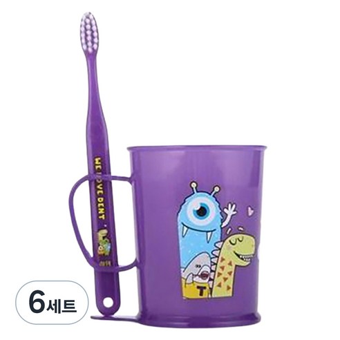위덴 주니어 변덕쟁이 양치컵세트 9세이상 오렌지, 6세트