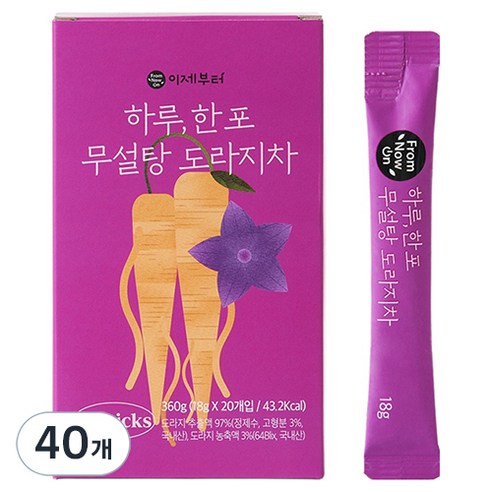 이제부터 하루 한 포 도라지차, 18g, 40개