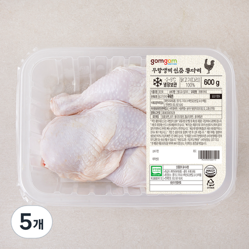 곰곰 무항생제 인증 통다리 (냉장), 600g, 5개