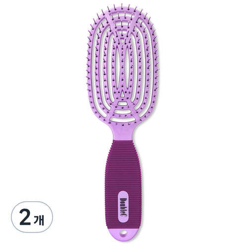 뉴웨이 더블씨 헤어브러쉬, Purple, 2개