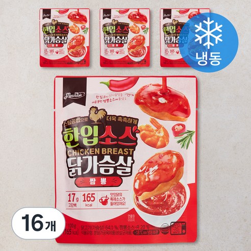 맛있닭 한입 소스 닭가슴살 짬뽕 (냉동), 100g, 16팩