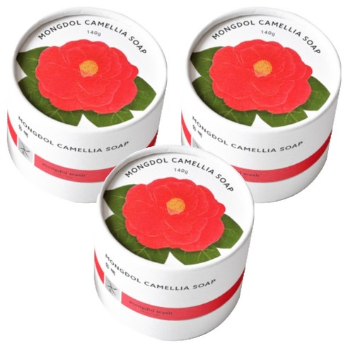 몽돌워시 유노하나 동백 비누 카멜리아향, 120g, 3개