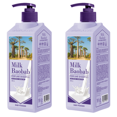 밀크바오밥 퍼퓸샴푸 베이비파우더향, 500ml, 2개