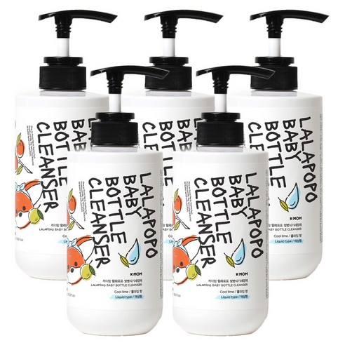 케이맘 랄라포포 젖병식기세정제 액상형 쿨라임향, 500ml, 5개