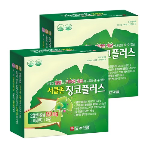 일양약품 서클존 징코플러스, 120정, 2개