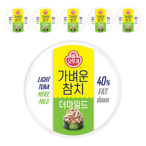 오뚜기 가벼운참치 더마일드, 135g, 6개