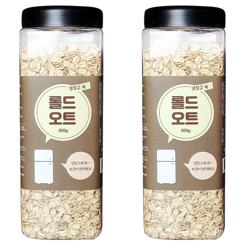 냉장고쏙 롤드 오트, 600g, 2개