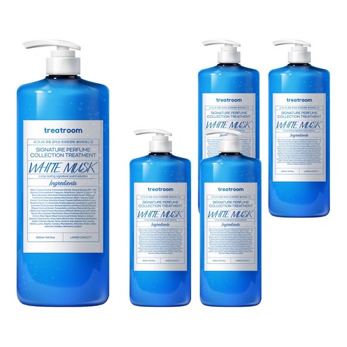 트리트룸 시그니처 퍼퓸 컬렉션 대용량 트리트먼트 화이트머스크향, 1600ml, 5개