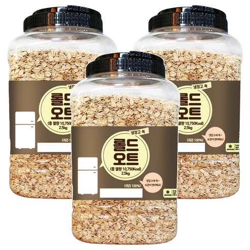 냉장고 쏙 롤드 오트, 2.5kg, 3개