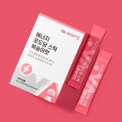 에너지와 수분 보충을 위한 편리하고 효과적인 비타민마을 에너지 포도당 스틱 복숭아맛