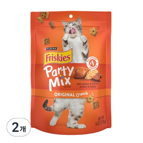 프리스키 파티믹스 멀티팩 고양이 간식 170g, 오리지날(리얼치킨 + 간 + 칠면조 혼합맛), 2개
