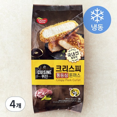 동원 퀴진 크리스피 돈까스 통등심 (냉동), 480g, 4개