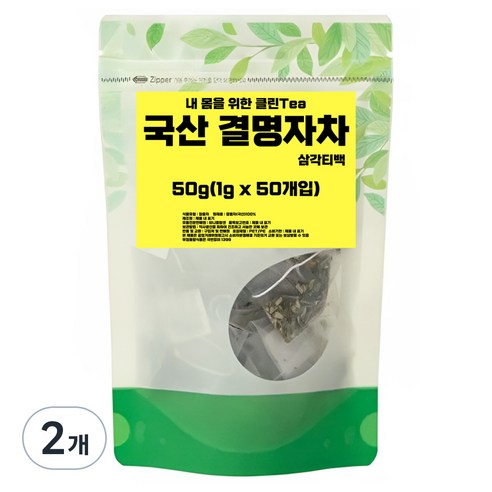 비니플랑센 내 몸을 위한 클린Tea 국산 작두콩 차 삼각티백, 1g, 2개, 50개입