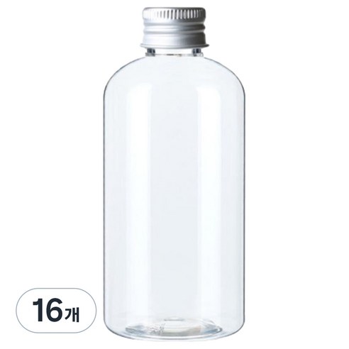 병도매닷컴 DTB250 투명 음료용기 알루미늄 실버캡, 250ml, 16개