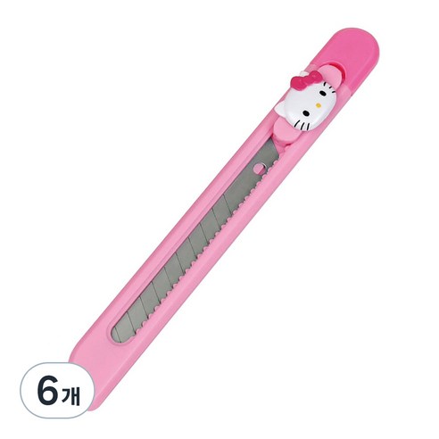 바이하츠 헬로키티 포켓 컷터칼 소, 핑크, 6개