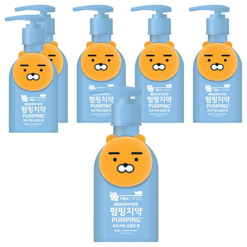 리치 카카오프렌즈 키즈 펌핑치약 블루, 160g, 6개