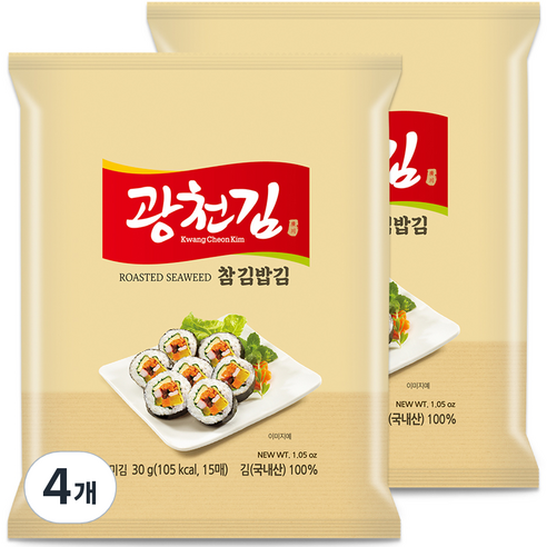 광천김 참 김밥김 15p, 30g, 4개