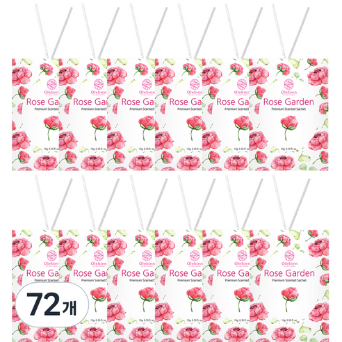 올레비엔 센티드 사쉐 로즈가든 본품, 10g, 72개, 꽃향