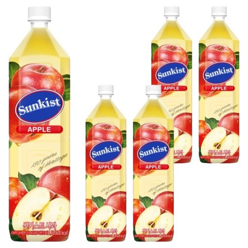 썬키스트 사과주스, 1.5L, 5개