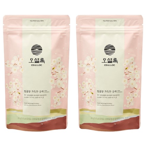 오설록 벚꽃향 가득한 올레 티백, 1.8g, 20개입, 2개