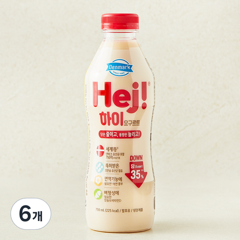 덴마크 하이 요구르트, 750ml, 1개입, 6개