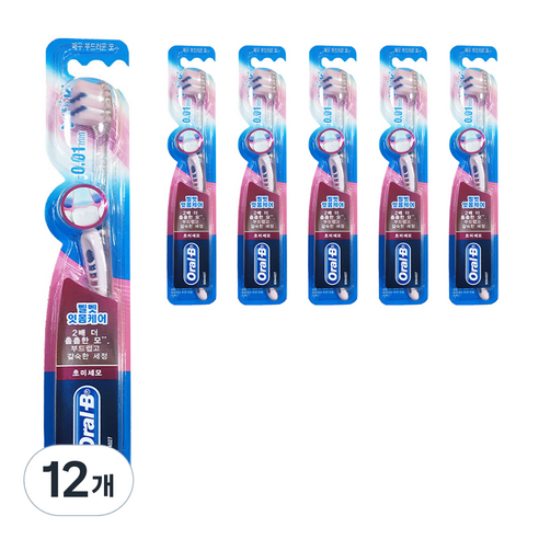 오랄비 초소형헤드 초미세모 벨벳 잇몸케어 칫솔, 1개입, 12개