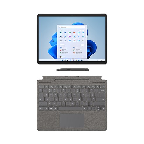 2022 마이크로소프트 Surface Pro8 13 + 타입커버 + 슬림펜 2, 블랙(Surface Pro8, 슬림펜 2), 플래티넘(타입커버), 코어i5 11세대, 256GB, 8GB, WIN11 Home, 8PQ-00030(Surface Pro), 8X6-00077(타입커버)
