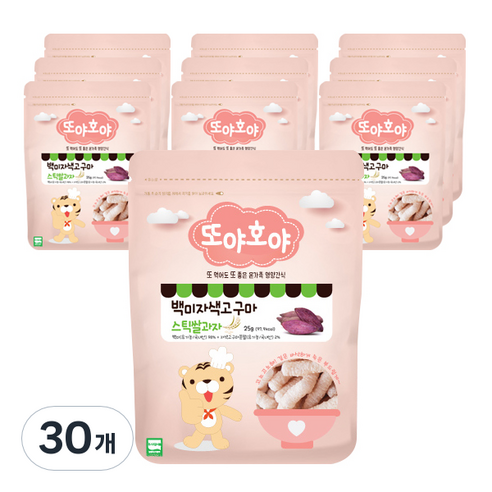 또야호야 유기농 과자 스틱, 자색고구마, 30개, 25g