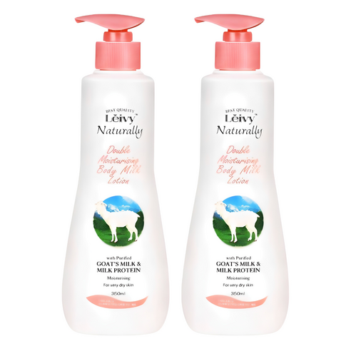 Leivy 산양유 바디로션 플로럴 코튼향, 350ml, 2개