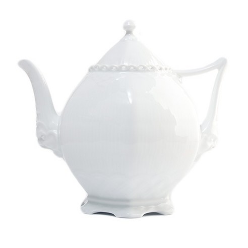 로얄코펜하겐 화이트 플루티드 풀레이스 티포트, 혼합색상, 1000ml, 1개