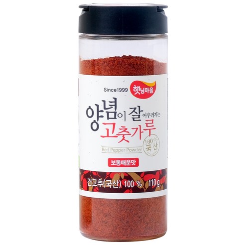 햇님마을 국산 고춧가루 보통 매운맛, 110g, 양념 조화로운 1개