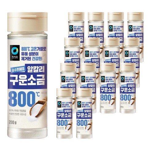 청정원 순수천혜염 알칼리 구운소금, 200g, 15개