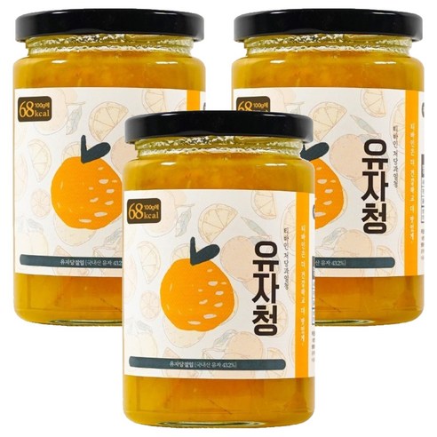 티바인 고흥 저당 알룰로스 수제 유자청, 450g, 1개입, 3개