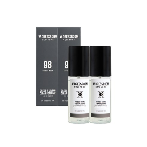 더블유드레스룸 드레스 리빙 클리어 퍼퓸 S2 70ml, No 98 시크릿 머스크, 2개입